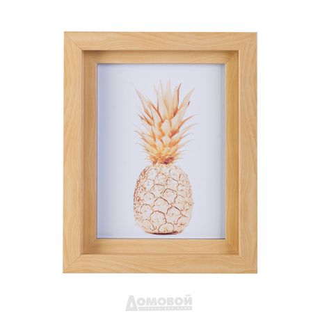 Фоторамка HOME DECOR Золотой ананас, 21х26см, для фото 10х15см, пластик