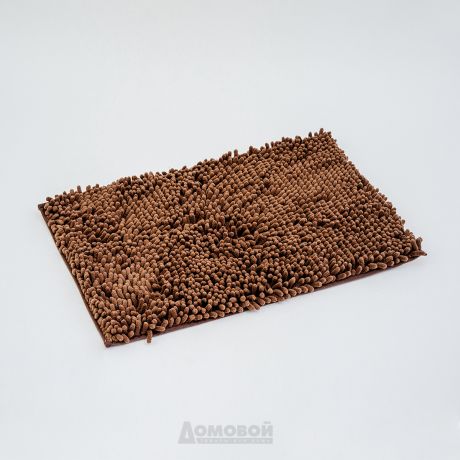 Коврик для ванной HOME DECOR лапша, 50х80 см, полиэстер/полиуретан/ПВХ, коричневый