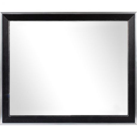 Зеркало настенное в багетной раме ХАЙТЕК, 40х50см, черный/серебро
