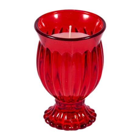 Свеча интерьерная Moretto Бокал Гранат и роза, 9х9х17см, стекло, 94139