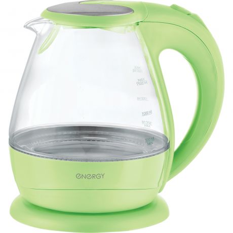 Чайник ENERGY E-266, 1,5 л, стекло, зеленый