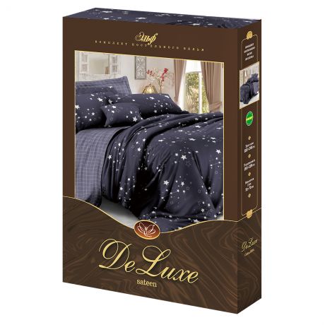 Комплект постельного белья De Luxe Евро Зодиакразмер: прост. 220х240см, под. 200х220см, нав. 50х70см 2шт ,сатин, 100%хл, 115гр/м2