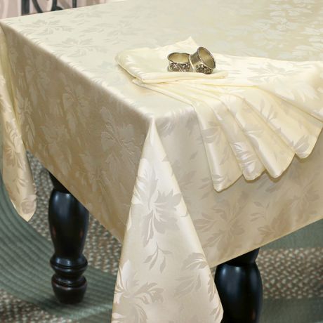 Комплект столового белья: скатерть 260х150см, салфетки 35х35, 6шт, жемчужный, 100%пэ, тефлон