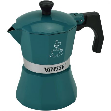 Кофеварка гейзерная Vitesse VS-2648 (3 чашки) 170 мл, зелёный
