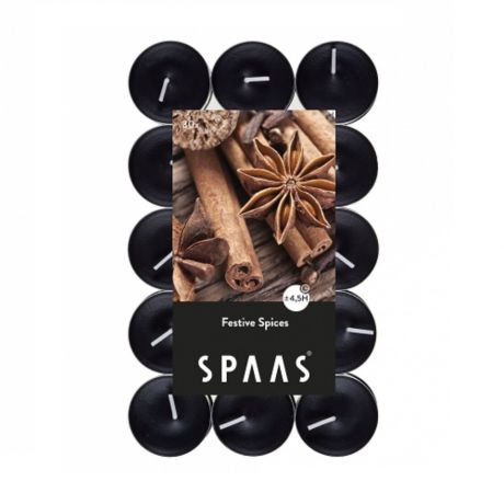 Свечи чайные Spaas Festive Spices набор 30шт, аромат специи и мускатный орех