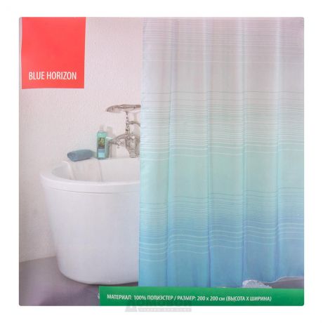 Занавеска для ванной комнаты IDDIS Blue Horizon, 200х200 см, полиэстер 301P20RI11