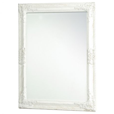 Зеркало настенное, в раме с фацетом ANTIQUE, 60x80x3,8 см, дерево, гипс, белый