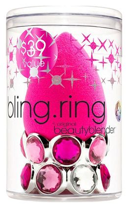 Спонж для макияжа на подставке в форме кольца Bling.Ring (розовый)