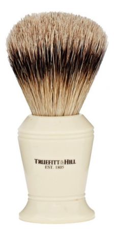 Помазок Faux Ivory Super Badger Shave Brush Carlton (ворс серебристого барсука, слоновая кость с серебром, 10см)