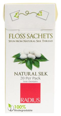 Зубная нить в одноразовых упаковках Sachets Natural Silk Biodegradable 20шт (без вкуса)