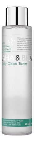 Тоник-пилинг с фруктовыми кислотами AHA & BHA Daily Clean Toner 150мл