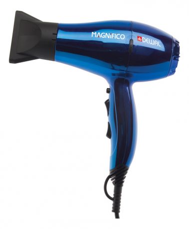 Фен для волос Magnifico 03-007 2000W (2 насадки, синий)