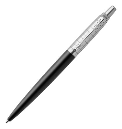 Шариковая ручка Jotter Premium Bond Street Black Grid CT (серебристо-черная)