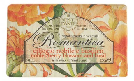 Мыло Romantica Noble Cherry Blossom & Basil Soap 250г (вишневый цвет и базилик)