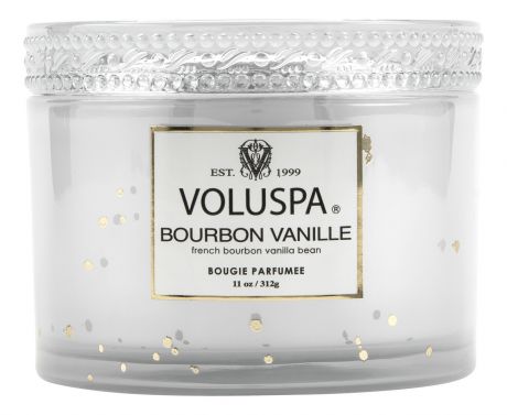 Ароматическая свеча Bourbon Vanille (ваниль Бурбон): свеча в стеклянном подсвечнике с крышкой 312г