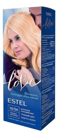 Стойкая крем-краска для волос Love: 10/34 Солнечный блондин