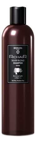 Оттеночный шампунь для платиновых оттенков блонд Richair Silver Blond Shampoo 400мл