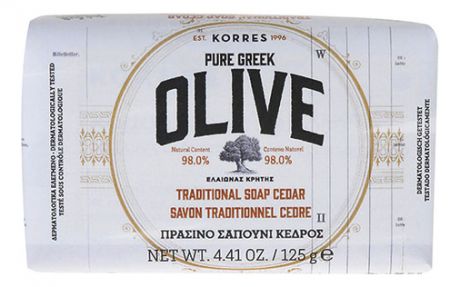 Мыло для рук и тела кедр Pure Greek Olive Traditional Soap Cedar 125г