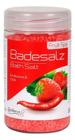 Соль для ножных ванн согревающая Клубника и чили Badesalz Erdbeere-Chili: Соль 350г