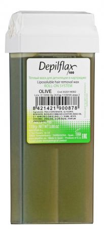 Воск в картридже для чувствительной кожи Оливковый Olive Liposoluble Hair Removal Wax 110г (прозрачный)