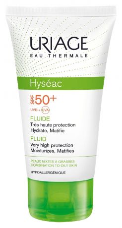 Солнцезащитная эмульсия для жирной и комбинированной кожи лица Hyseac Fluide SPF50+ 50мл