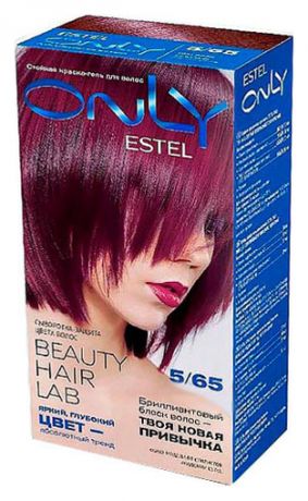 Стойкая краска-гель для волос ONLY 150г: 5.65 Светлый шатен фиолетово-красный