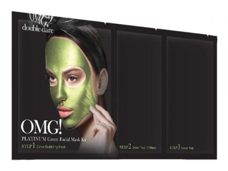 Маска для лица трехкомпонентная Platinum Facial Mask: Green