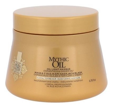 Маска для тонких волос с экстрактом османтуса и маслом имбиря Mythic Oil Masque Light: Маска 200мл