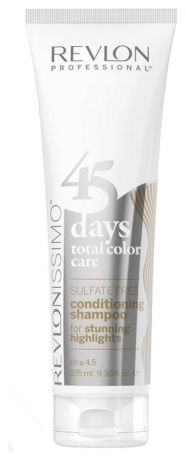 Шампунь-кондиционер для волос без сульфатов Revlonissimo 45 Days Total Color Care 275мл: Stunning Highlights