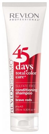 Шампунь-кондиционер для волос без сульфатов Revlonissimo 45 Days Total Color Care 275мл: Brave Reds