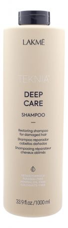 Восстанавливающий шампунь для сухих или поврежденных волос Teknia Deep Care Shampoo: Шампунь 1000мл