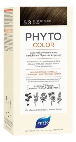 Краска для волос Phyto Color: 5.3 Светлый золотистый шатен