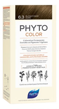 Краска для волос Phyto Color: 6.3 Темный золотистый блонд