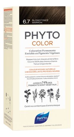 Краска для волос Phyto Color: 6.7 Темный шоколадный блонд