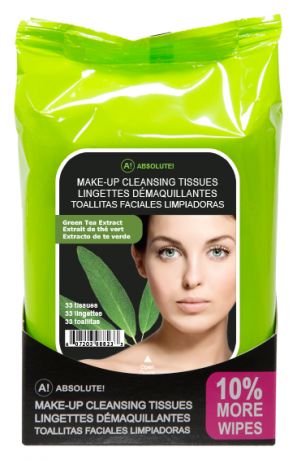 Салфетки для снятия макияжа Make-Up Cleansing Tissues Green Tea: Салфетки 33шт
