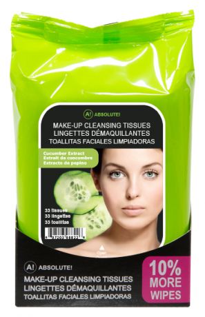 Салфетки для снятия макияжа Make-Up Cleansing Tissues Cucumber: Салфетки 33шт