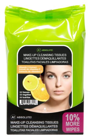 Салфетки для снятия макияжа Make-Up Cleansing Tissues Vitamin C: Салфетки 33шт