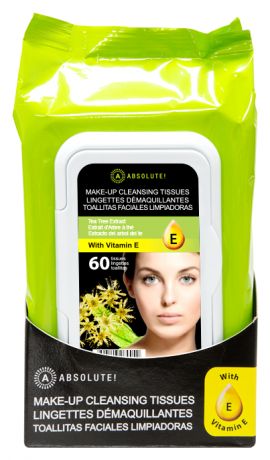 Салфетки для снятия макияжа Make-Up Cleansing Tissues Tea Tree 60шт