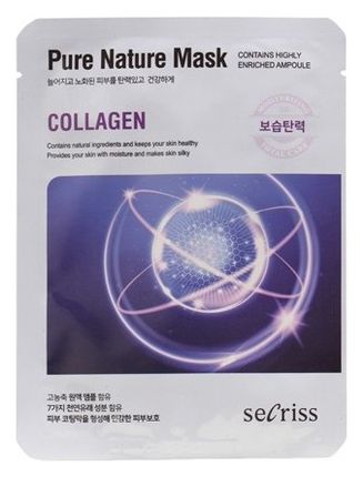 Тканевая маска для лица с коллагеном Secriss Pure Nature Mask Collagen 25мл