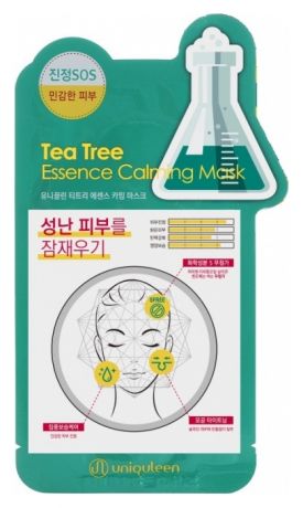 Тканевая маска для лица с экстрактом чайного дерева Uniquleen Tea Tree Essence Calming Mask 26г