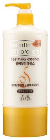 Питательная эссенция для волос с протеинами шелка Keratin Silkprotein Hair Milky Essence 500мл