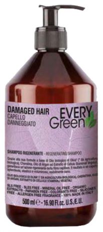 Шампунь для поврежденных волос Every Green Damager Hair Regenerating Shampoo: Шампунь 500мл