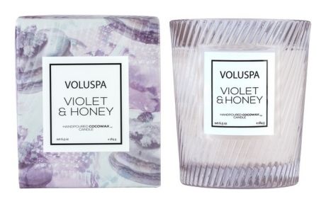 Ароматическая свеча Violets & Honey: свеча в подарочной коробке 184г