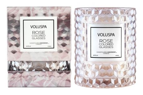 Ароматическая свеча Rose Colored Glasses: свеча в стеклянном подсвечнике с крышкой 240г