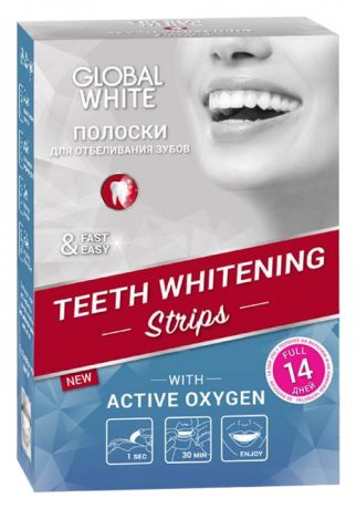 Полоски для отбеливания зубов Teeth Whitening Strips Active Oxygen 14штук: Полоски 14шт