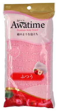 Мочалка для тела средней жесткости Awa Time Body Towel Normal (розовая)