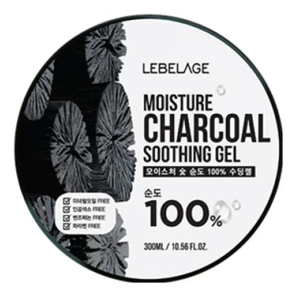 Увлажняющий успокаивающий гель для лица и тела с древесным углем Moisture Charcoal 100% Soothing Gel 300мл