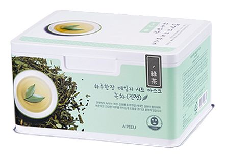Ежедневная тканевая маска для лица с экстрактом зеленого чая Green Tea Soothing Daily Sheet Mask 33шт