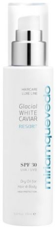 Сухое масло для волос и тела с маслом прозрачно-белой икры Glacial White Caviar Resort SPF30 Dry Oil For Hair And Body 150мл