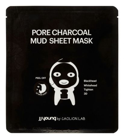 Глиняная маска для лица от черных точек с экстрактом угля Pore Charcoal Mud Sheet Mask 25мл